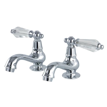 Kingston Brass KS1101WLL Basin Tap Faucet W/ Cross Handle, Polished Chrome KS1101WLL